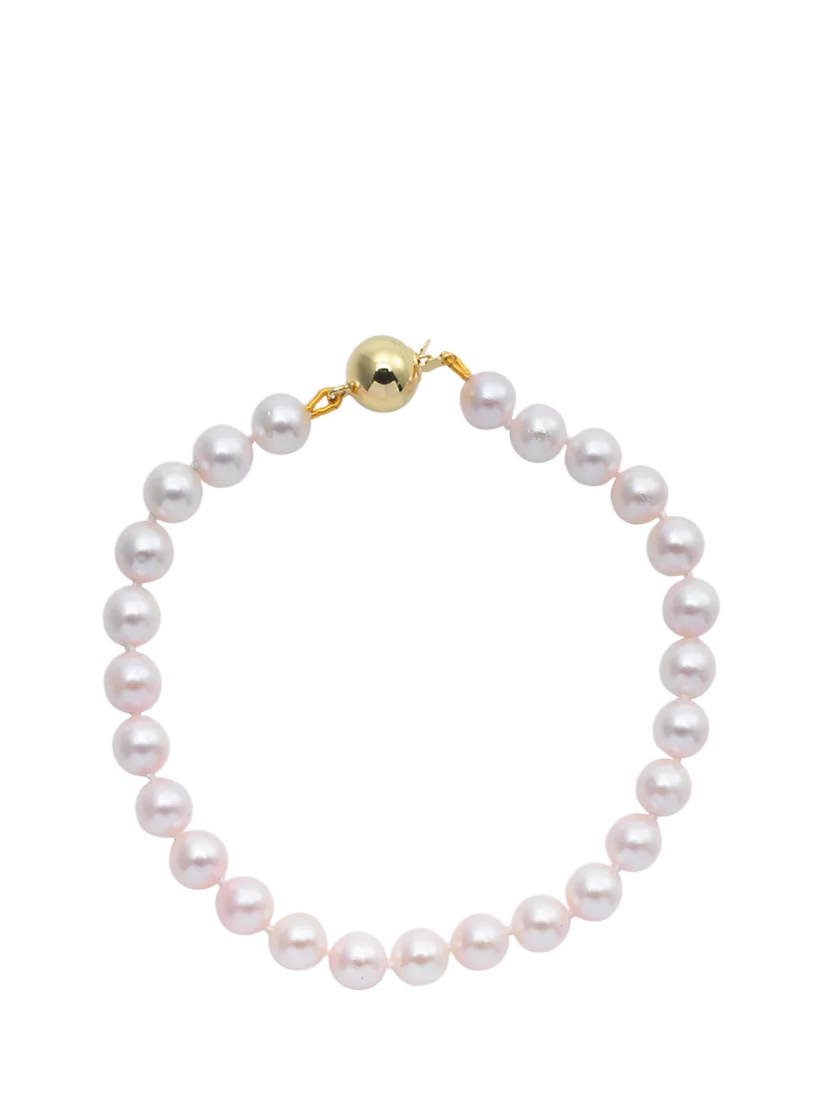 E.W Adams cultured pearl bracelet 7.5 inch gold clasp (British brand)