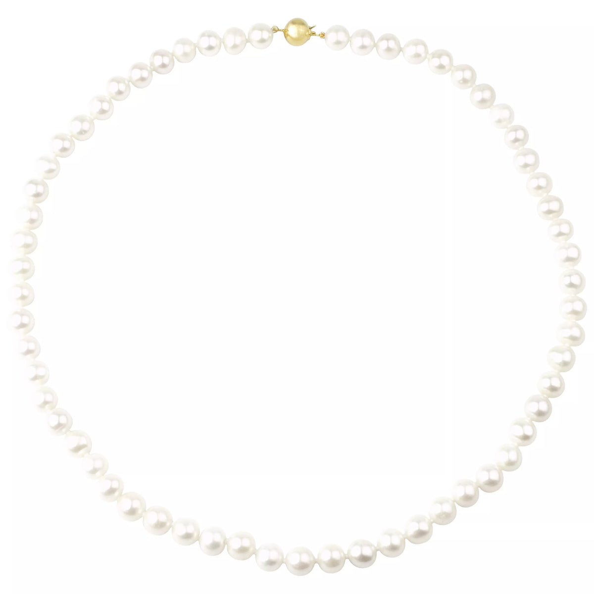 E.W Adams 9ct gold pearl necklace with coffee bean clasp, UK version