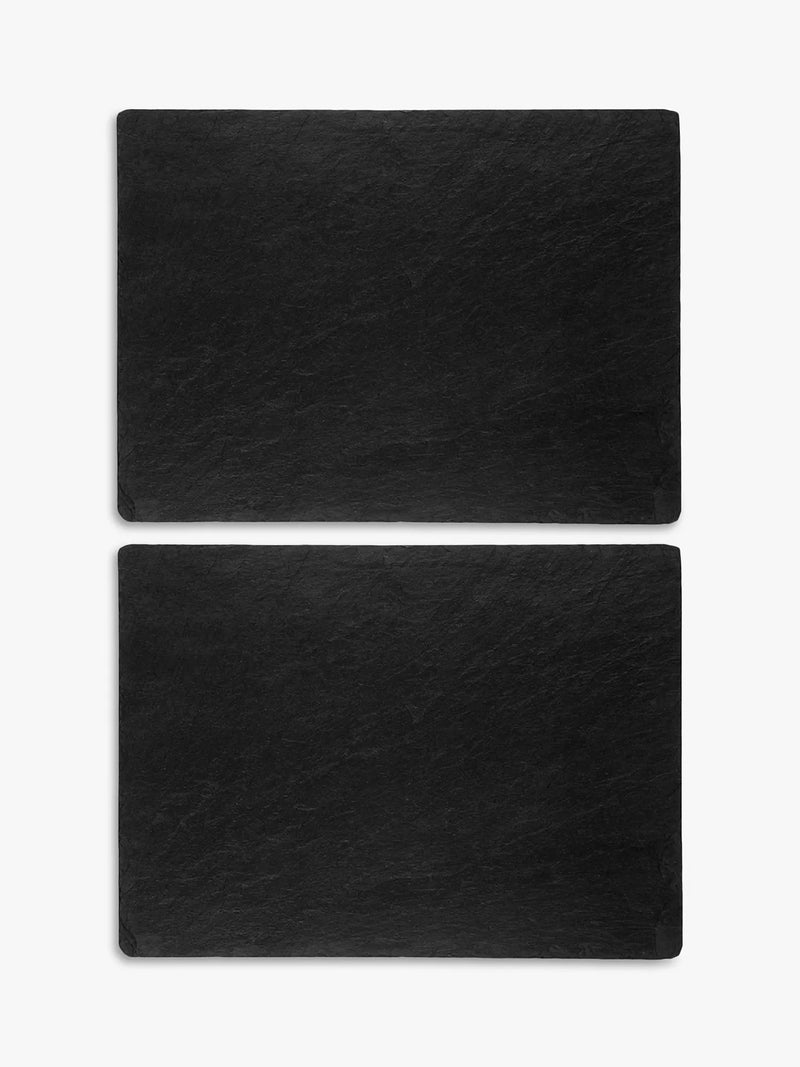 Selbrae House rectangular slate placemats set of 2 black (British brand)