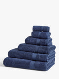 John Lewis Egyptian Cotton Face Cloth (Set of 2), Navy