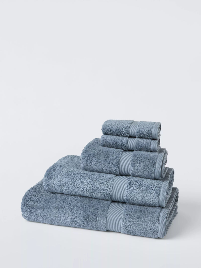 John Lewis Egyptian Cotton Face Cloth (Set of 2), Pacific Blue