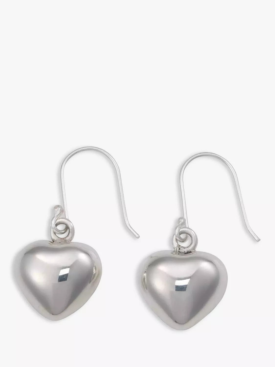Andea puffed heart drop earrings sterling silver, UK version