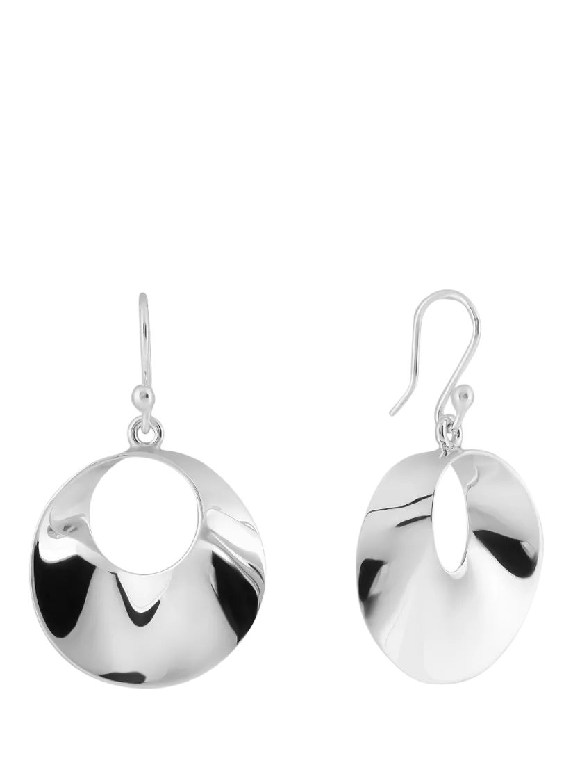 Andea silver round twist drop earrings (British brand)