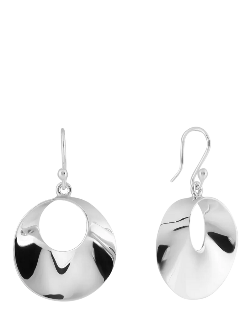Andea silver round twist drop earrings (British brand)