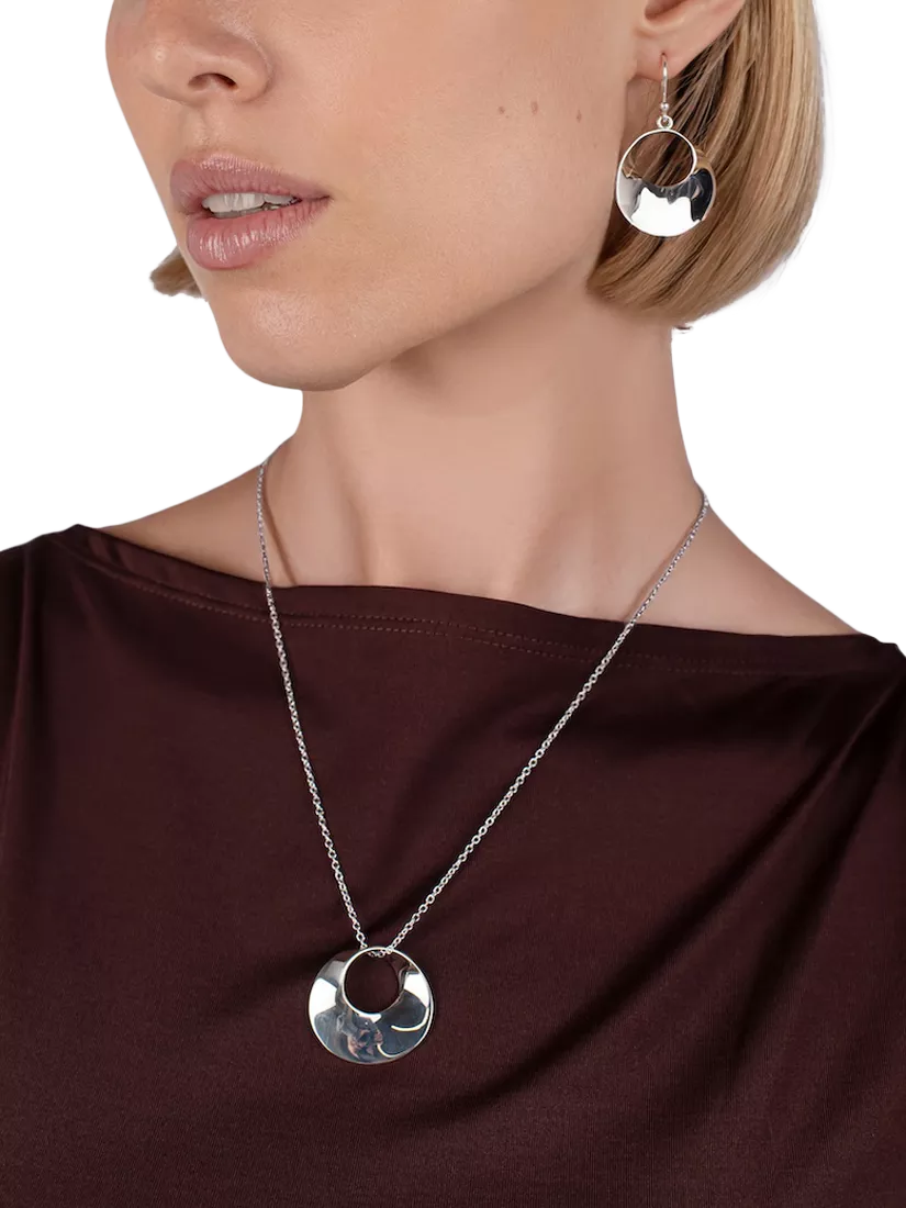 Andea silver round twist drop earrings (British brand)