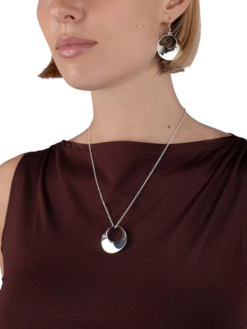 Andea silver round twist drop earrings (British brand)