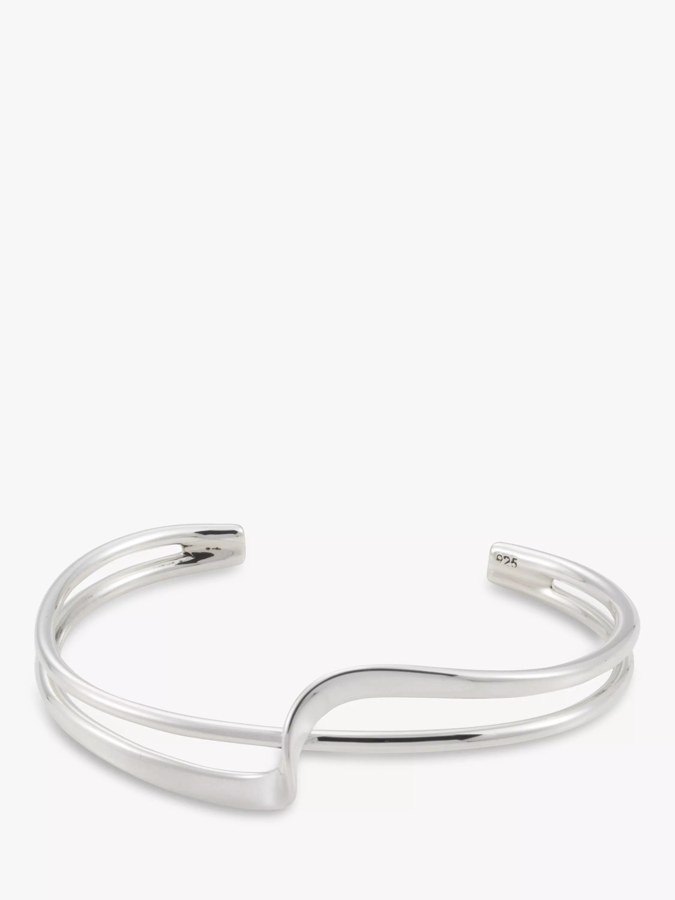Andea silver bangle 6.5 x 5.5cm - British product