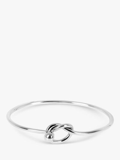 John Lewis Silver Lovers' Knot Bangle with Front Opening- Buy online at McGrocer