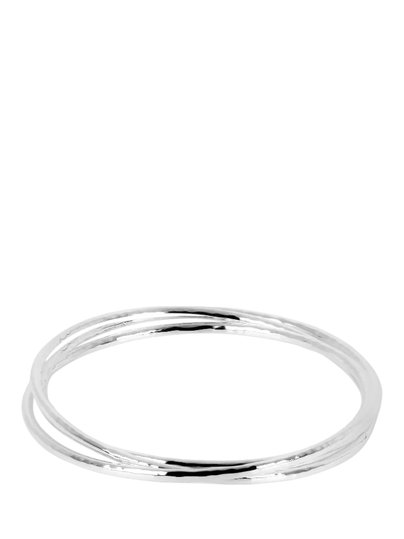Andea Hammered Silver 3 Set Bangle
