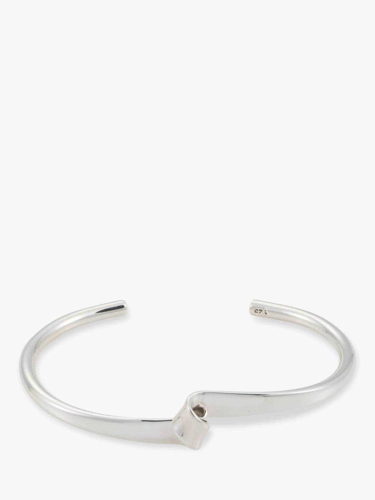 Andea silver half bangle with twist - British product