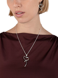 Andea open heart pendant necklace in solid sterling silver, UK version