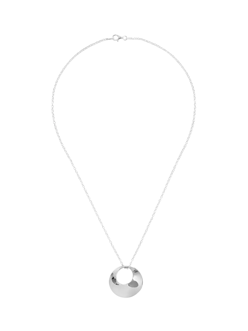 Andea Round Open Twist pendant necklace, silver - British product