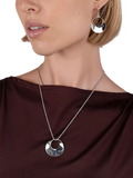 Andea Round Open Twist pendant necklace, silver - British product