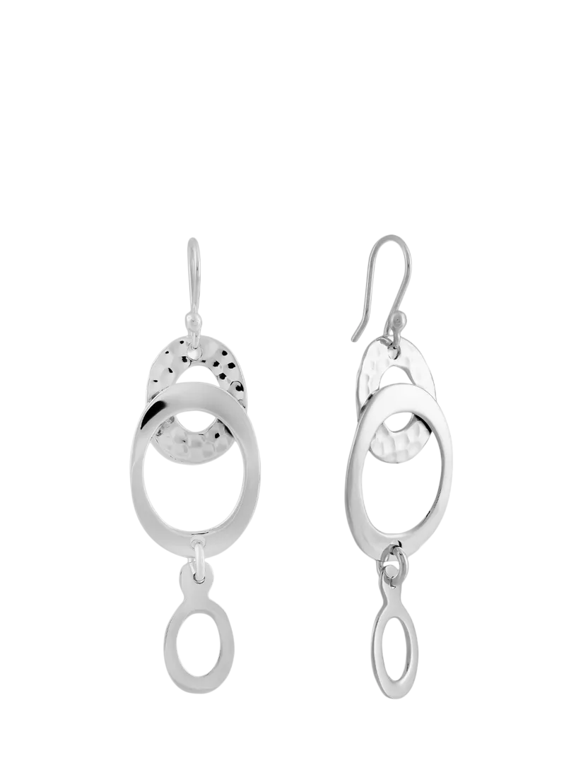 Andea hammered open oval drop earrings, imported from the UK