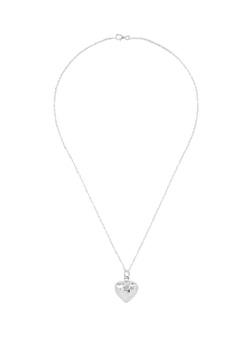 Andea pendant necklace hammered puffed heart silver - British product