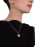 Andea pendant necklace hammered puffed heart silver - British product