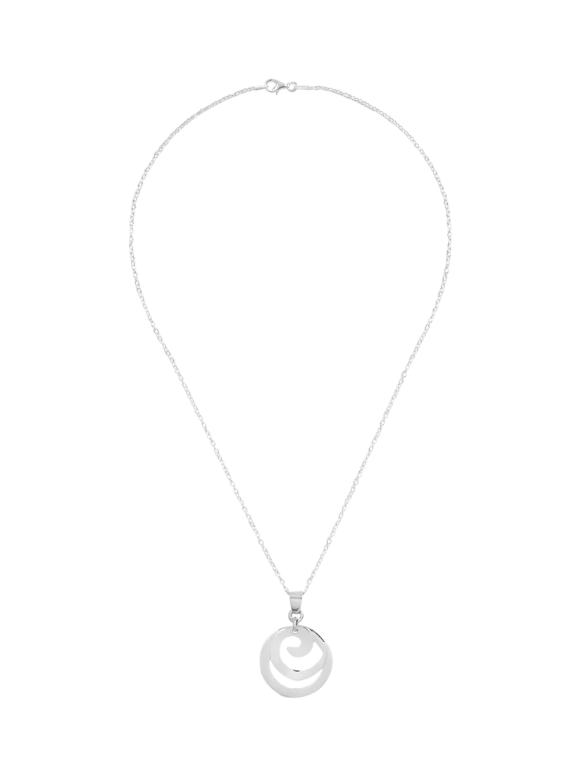 Andea sterling silver spiral circle pendant necklace, UK version