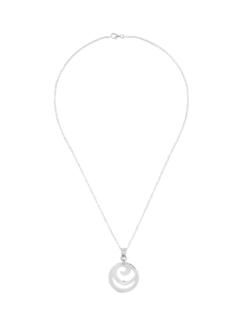 Andea sterling silver spiral circle pendant necklace, UK version