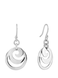 Andea silver spiral circle drop earrings 4x2cm (British brand)