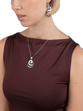 Andea silver spiral circle drop earrings 4x2cm (British brand)
