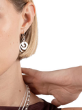 Andea silver spiral circle drop earrings 4x2cm (British brand)
