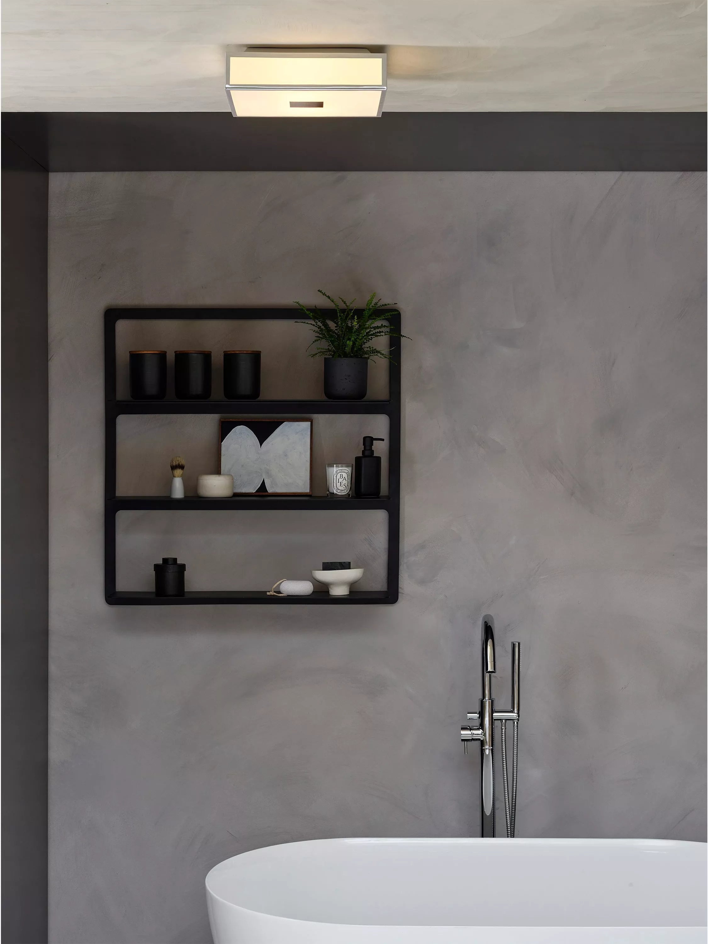 Astro Mashiko flush ceiling light chrome, imported from the UK