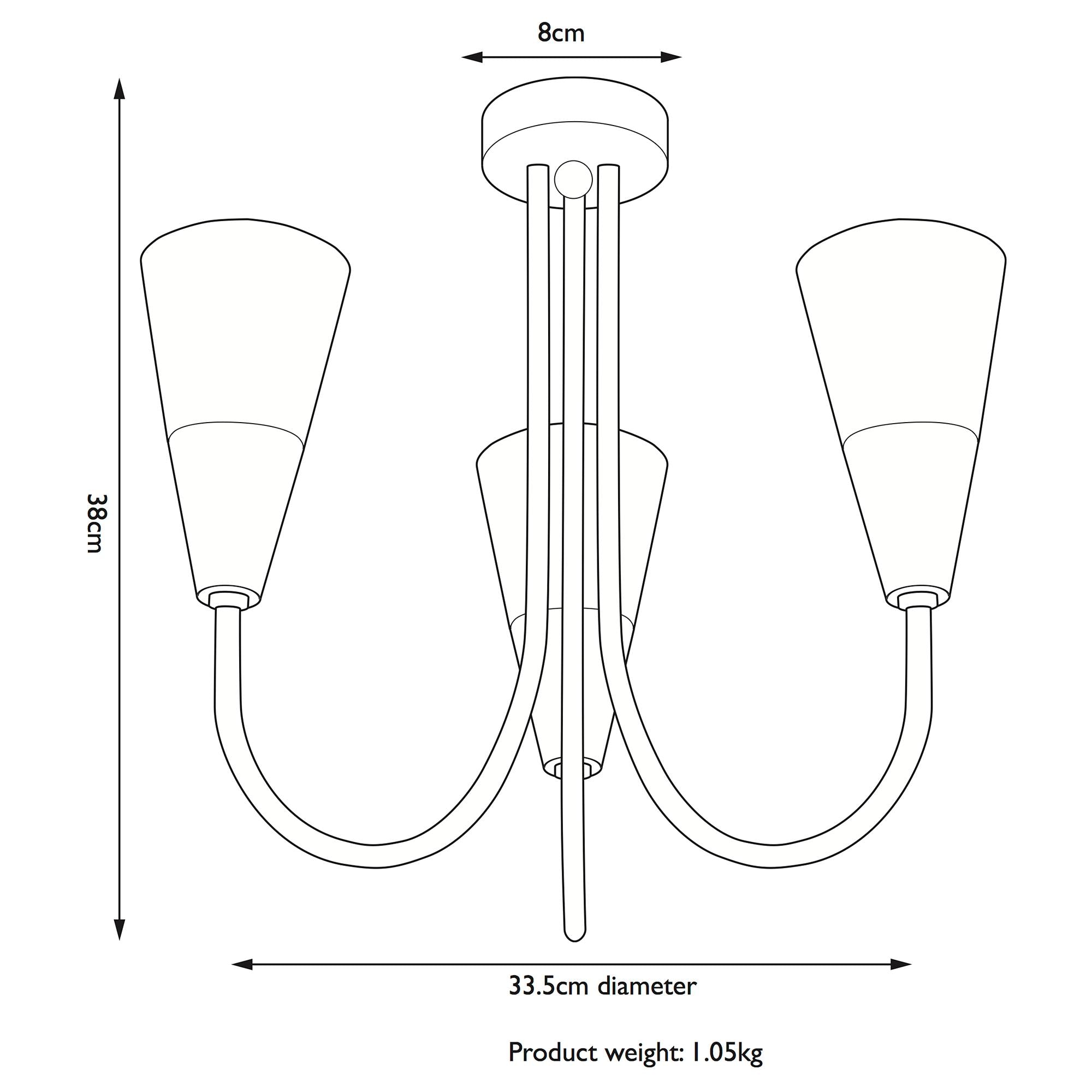 John Lewis Lulu 3 arm ceiling light - British product