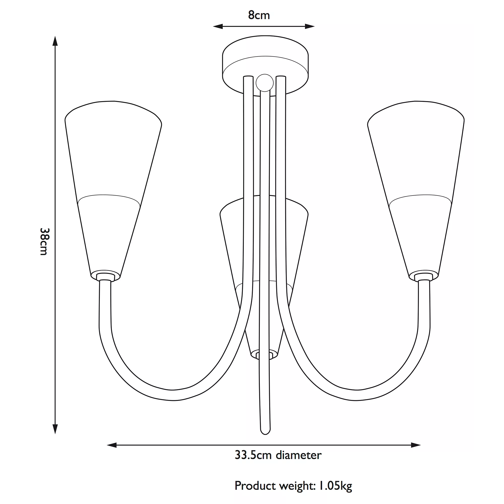 John Lewis Lulu 3 arm ceiling light - British product