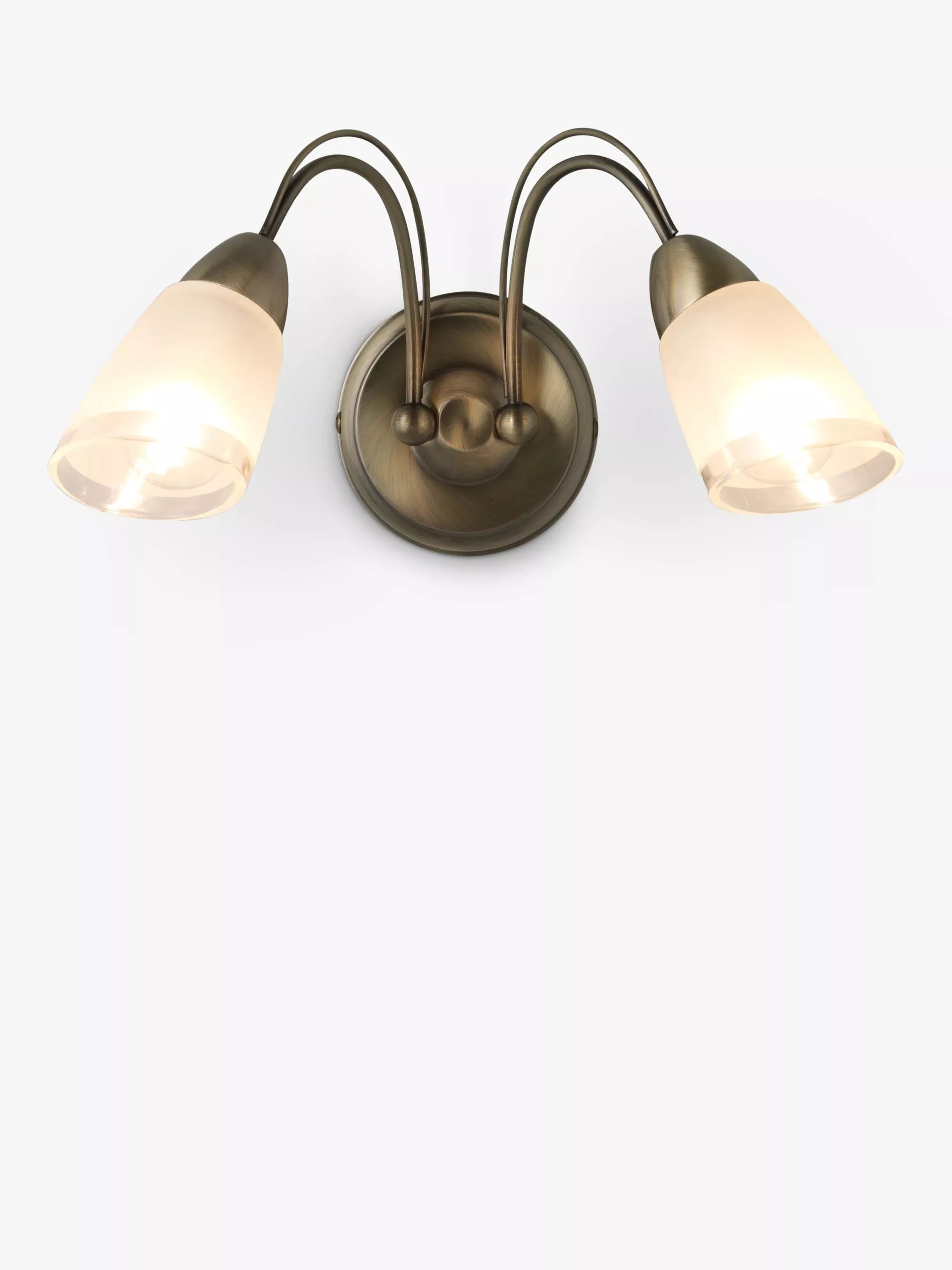 John Lewis Mizar double arm wall light antique brass, UK version
