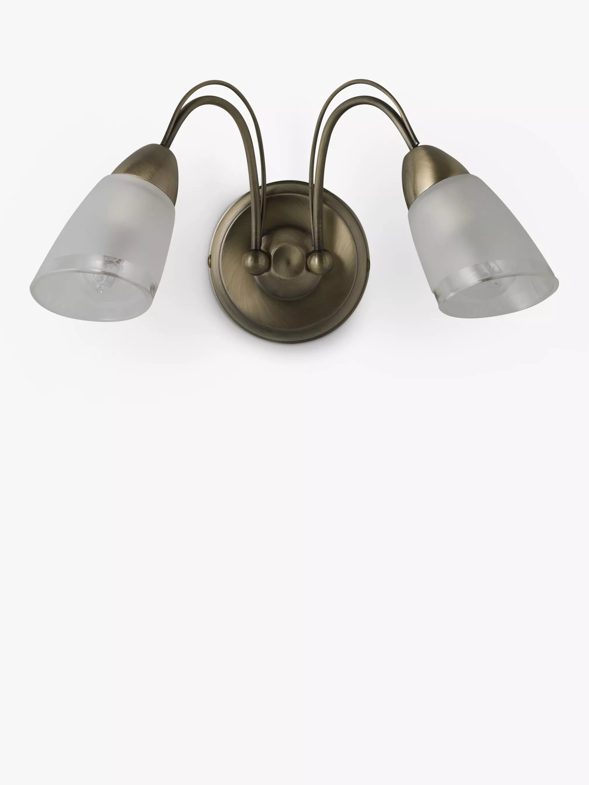 John Lewis Mizar double arm wall light antique brass, UK version