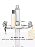 Simplehuman corrosion-resistant stainless steel corner shower caddy with adjustable shelves (British brand)
