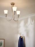 John Lewis Lulu 3 Arm Ceiling Light, Brushed Chrome