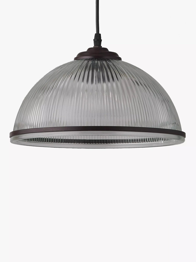 John Lewis ribbed glass pendant light bronze, imported from the UK