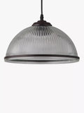 John Lewis ribbed glass pendant light bronze, imported from the UK