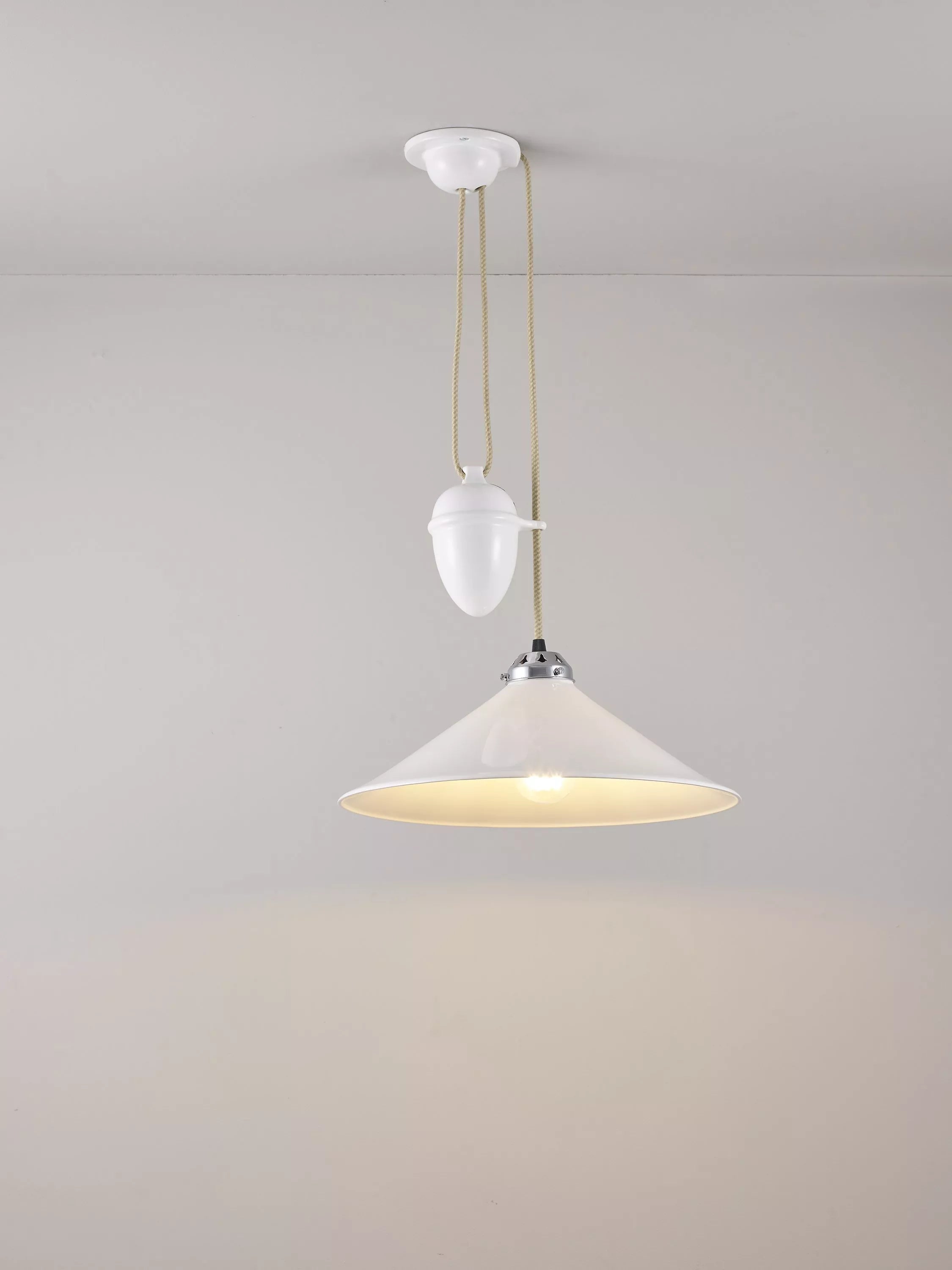 Original BTC Cobb ceiling light with bone china shade (British brand)