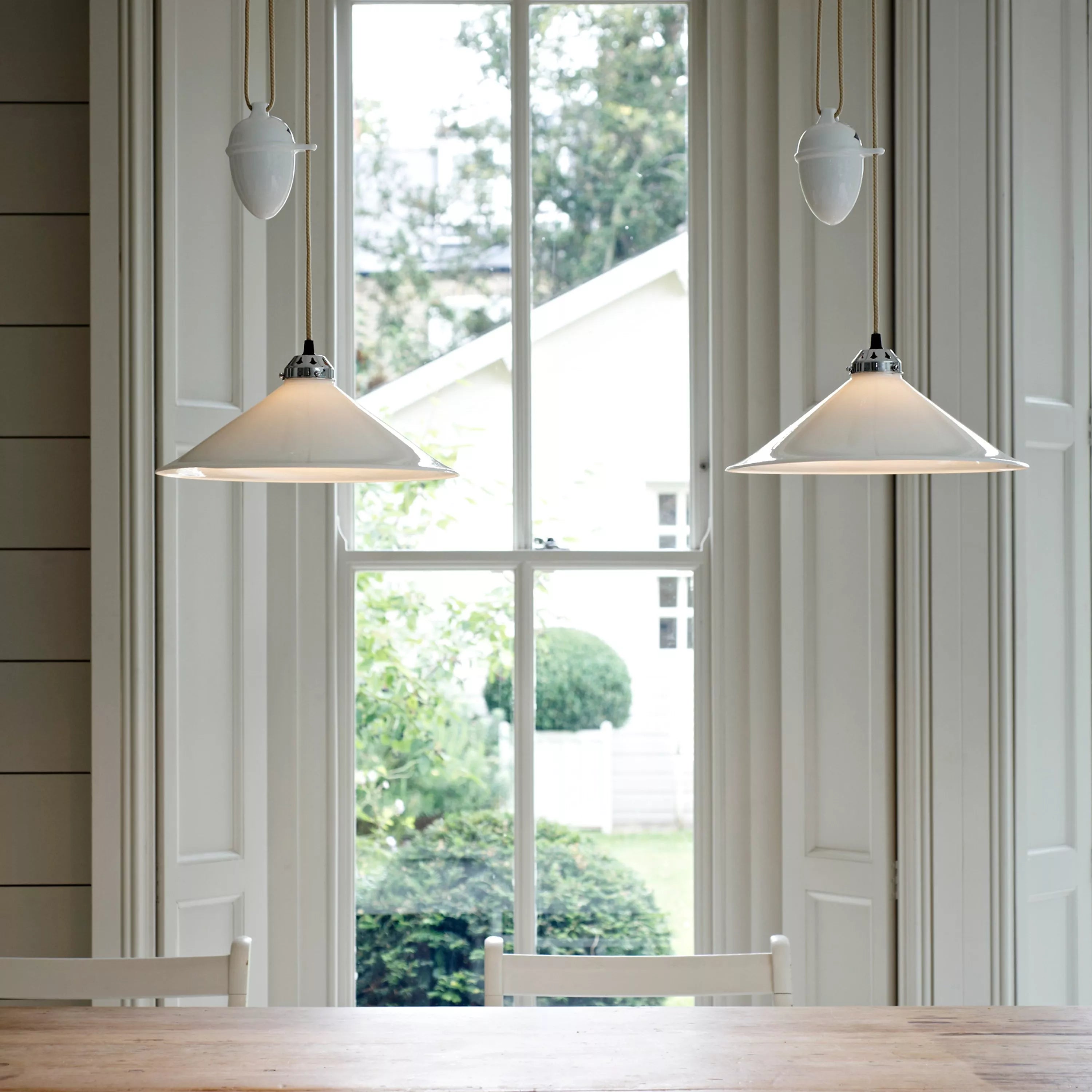 Original BTC Cobb ceiling light with bone china shade (British brand)