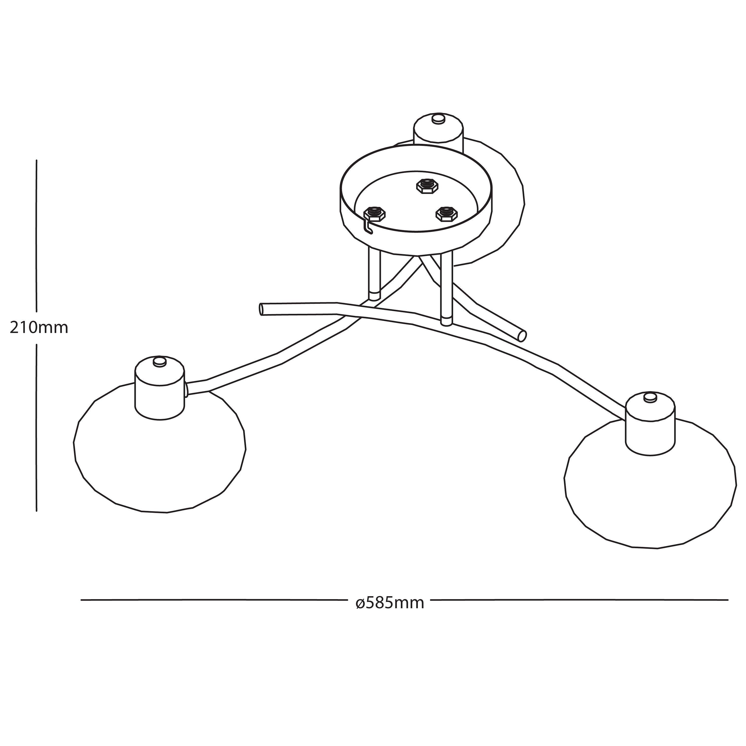 John Lewis Elio 3 Arm Ceiling Light - British product