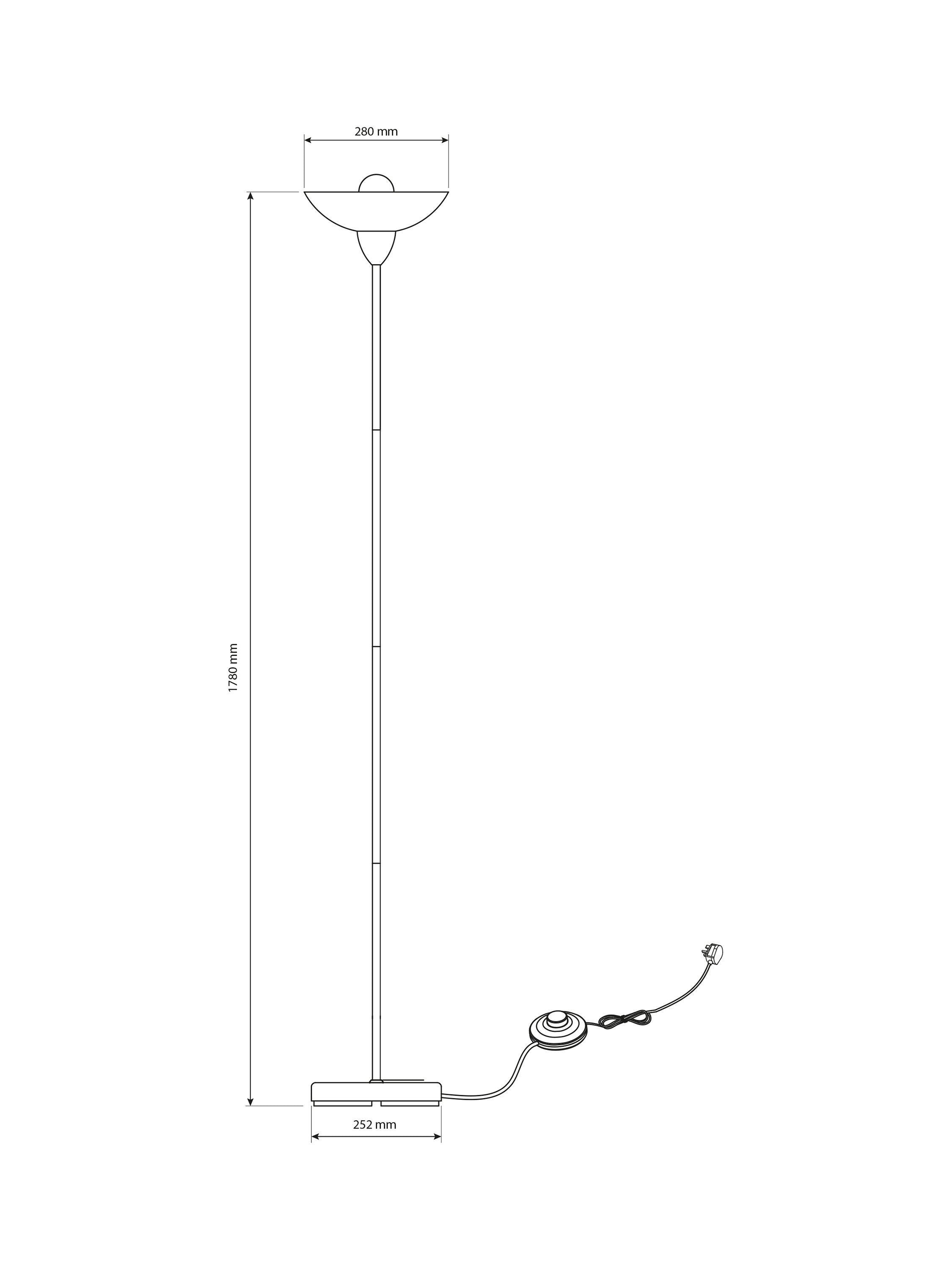 John Lewis Darlington uplighter floor lamp tall 177cm, UK version