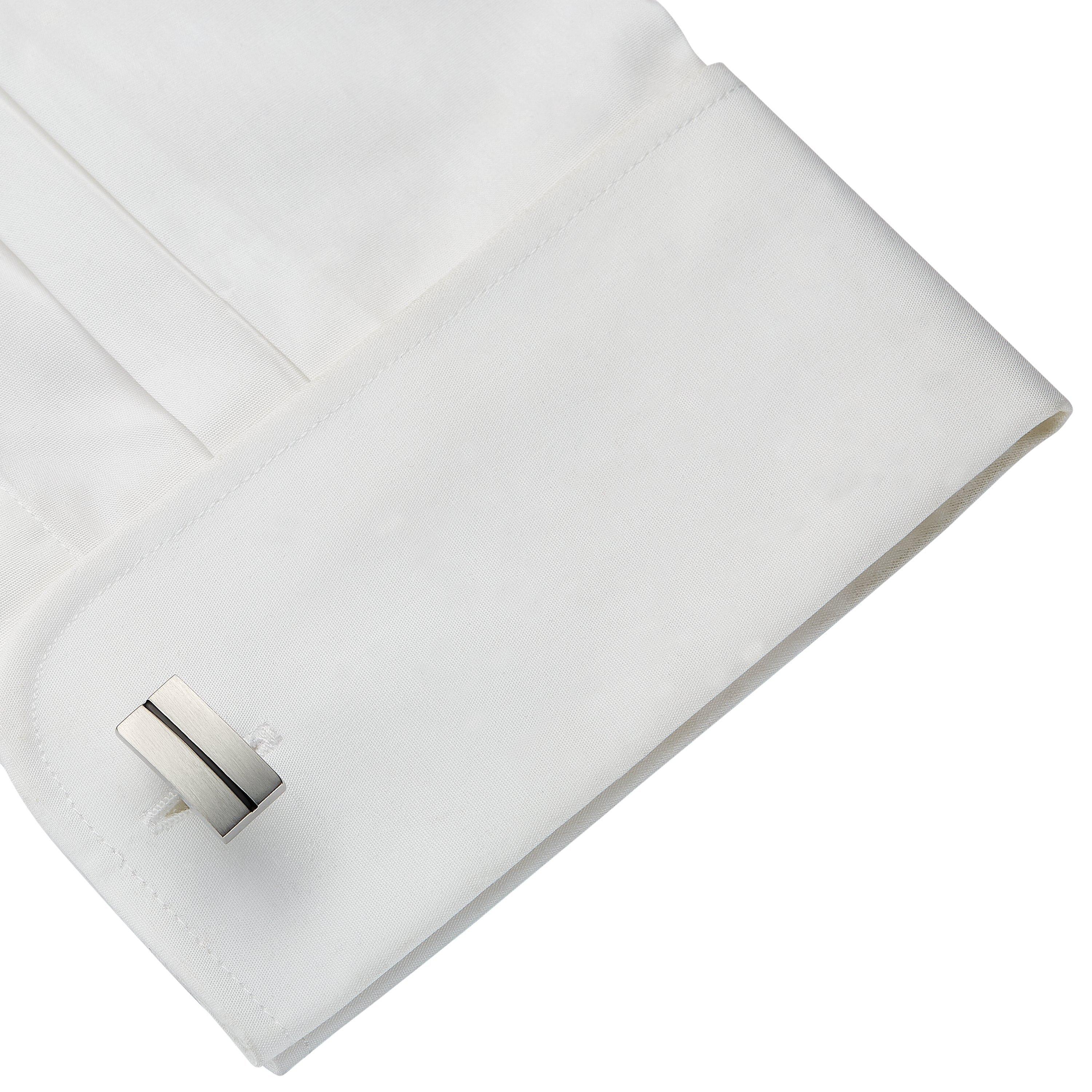 John Lewis striped oblong cufflinks black - British product