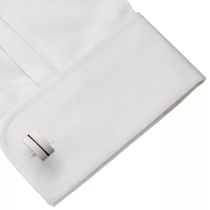 John Lewis striped oblong cufflinks black - British product