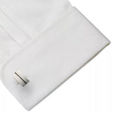 John Lewis striped oblong cufflinks black - British product