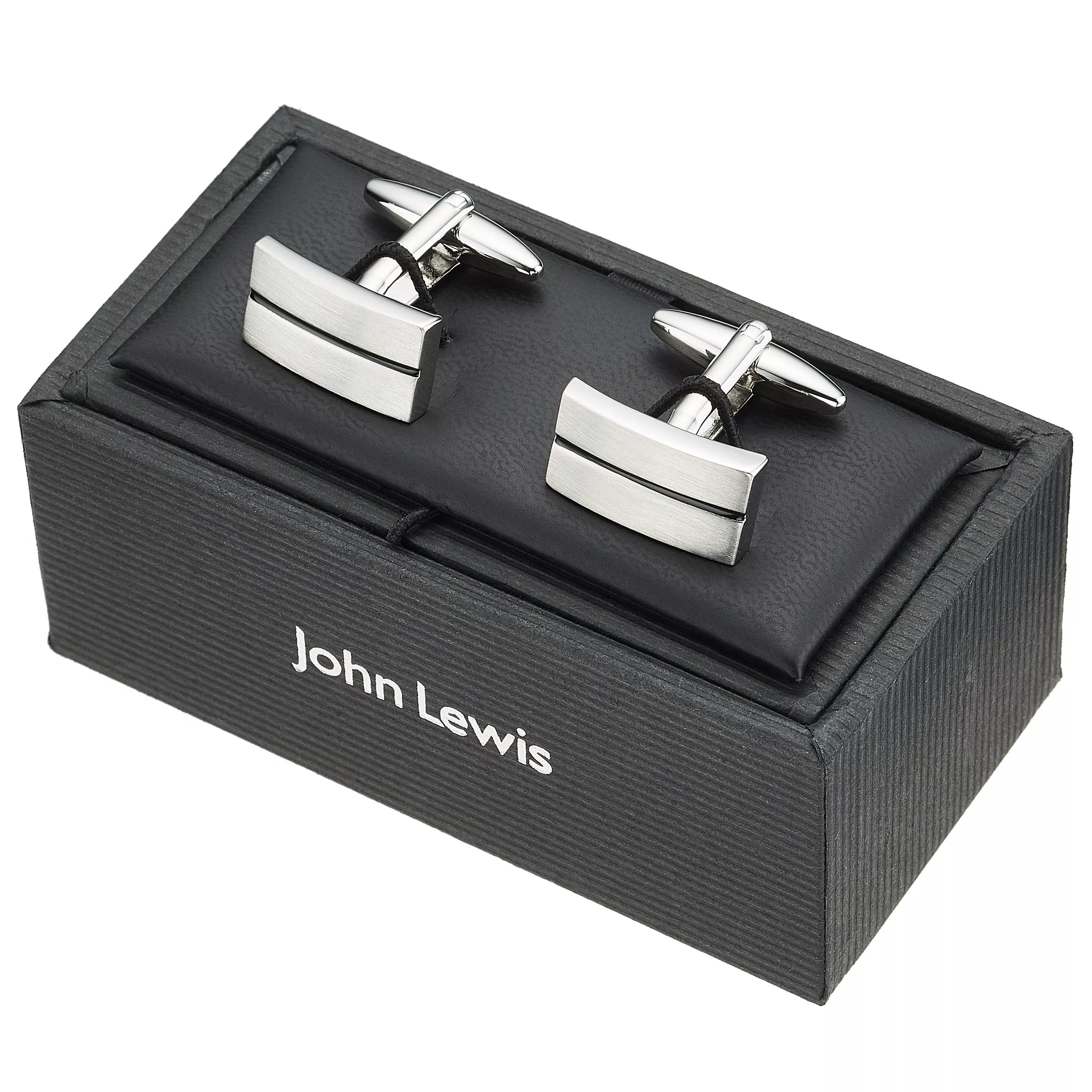 John Lewis striped oblong cufflinks black - British product