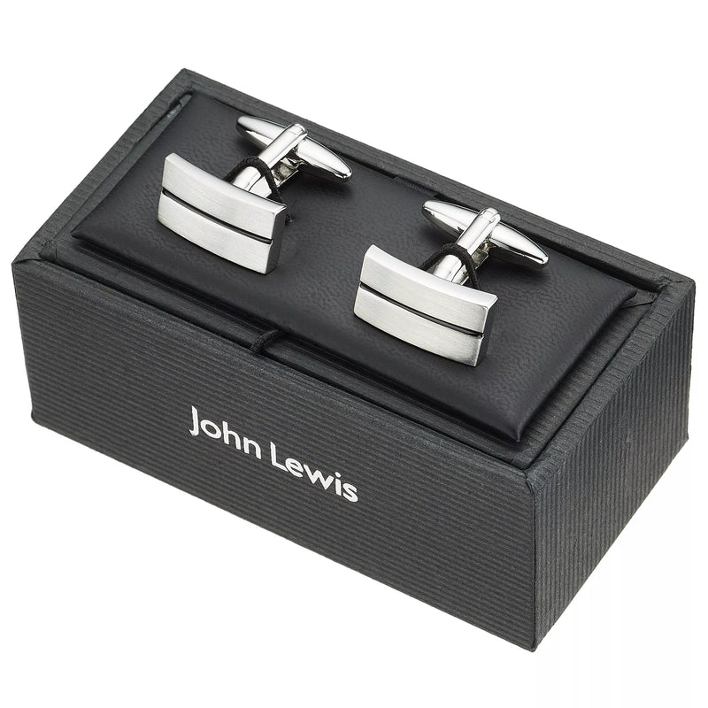 John Lewis striped oblong cufflinks black - British product