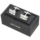 John Lewis striped oblong cufflinks black - British product