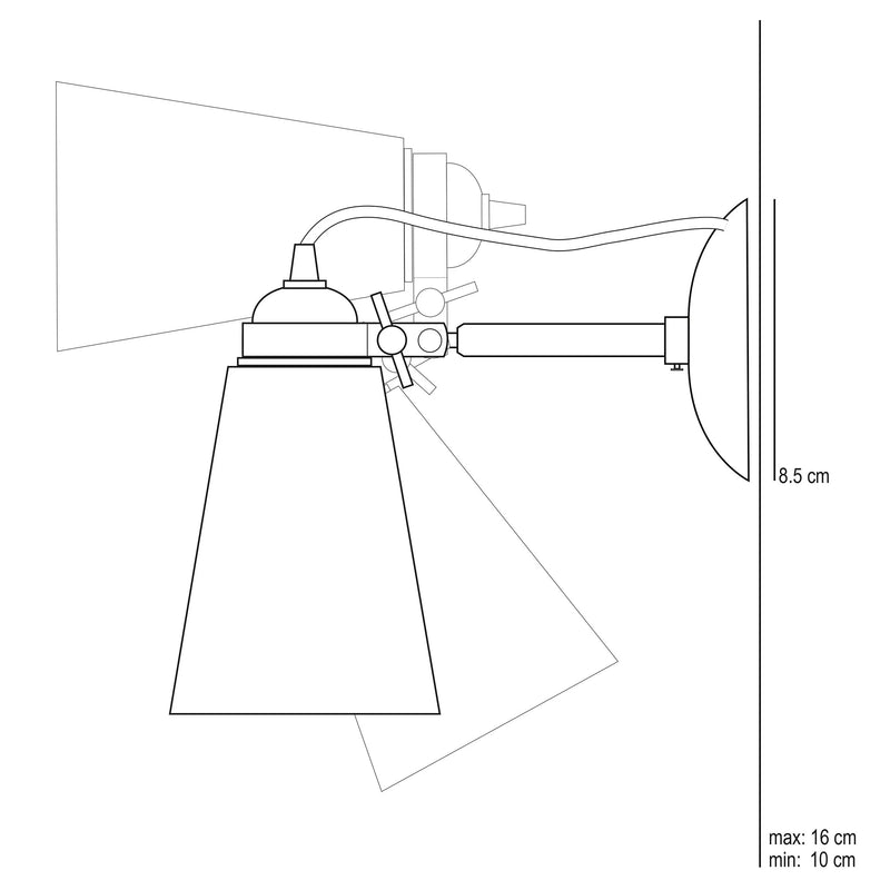 Original BTC Hector Pleat wall light H24cm, imported from the UK