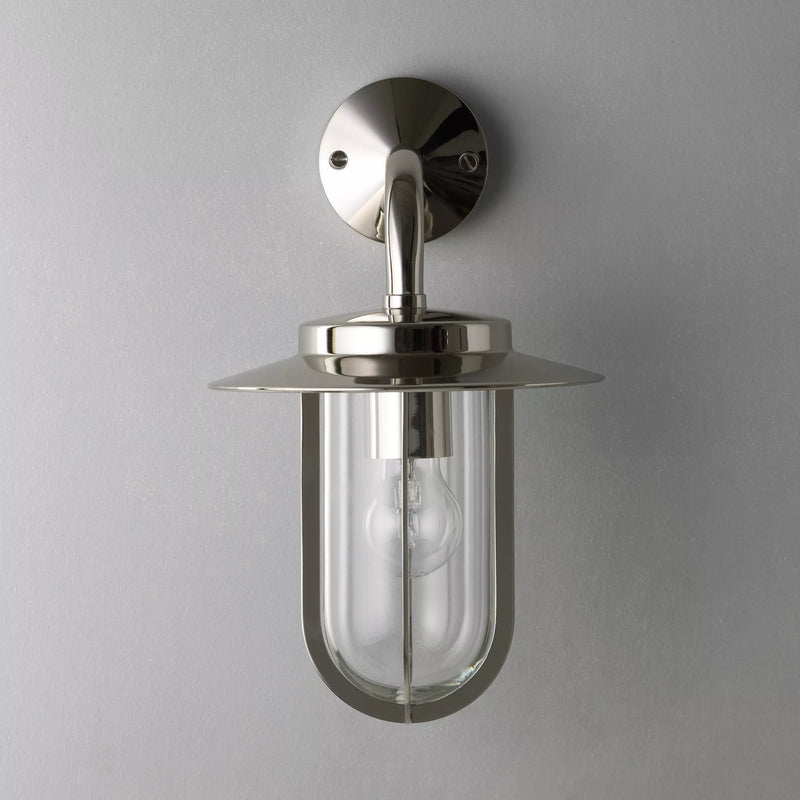 Astro Montparnasse outdoor lantern wall light polished nickel (British brand)