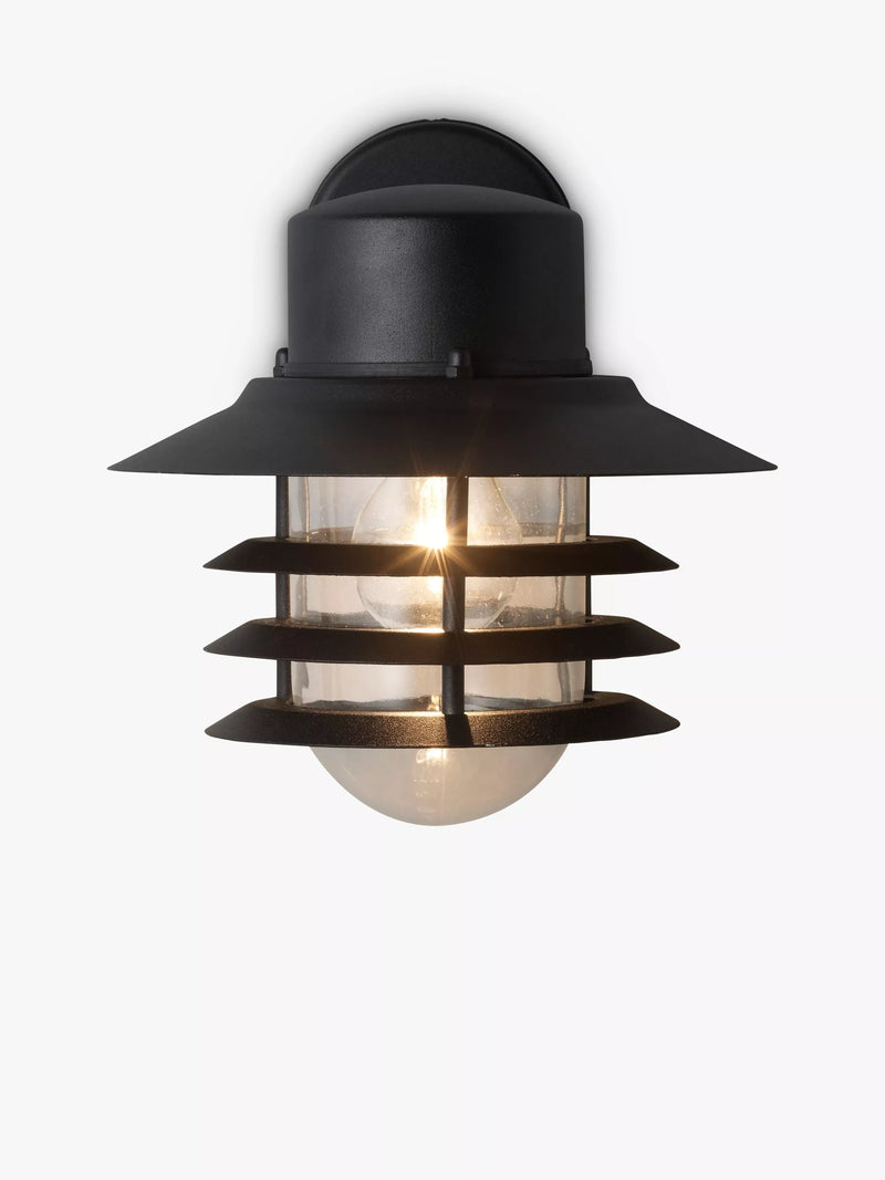 Nordlux Vejers outdoor wall lantern black galvanized steel, imported from the UK