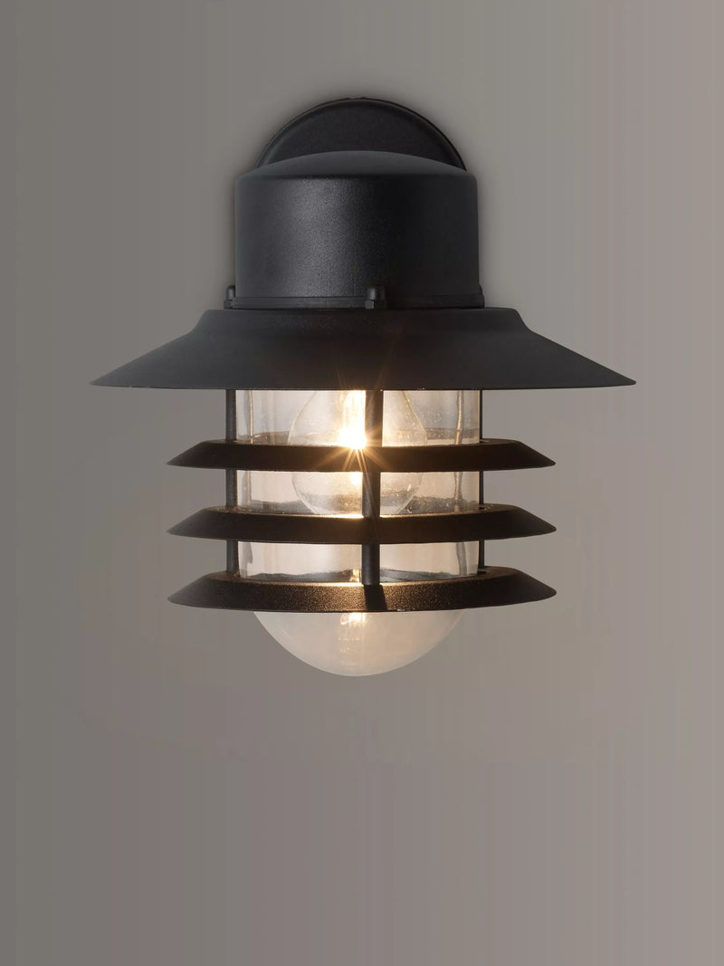 Nordlux Vejers outdoor wall lantern black galvanized steel, imported from the UK