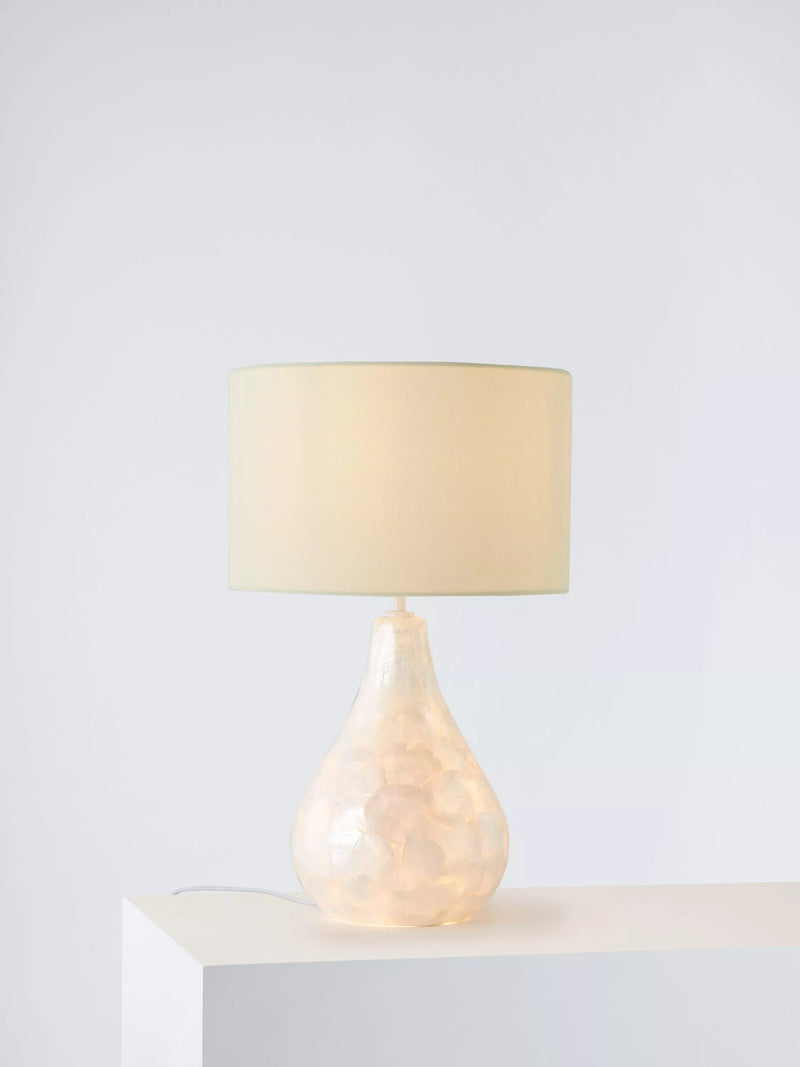 John Lewis Pearl Dual-Lit Capiz Shell table lamp, imported from the UK