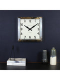 Newgate Clocks Quad Square metal wall clock 40cm silver, UK version